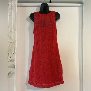 Black Label Saks Fifth Avenue Blood Orange lace overlay dress - size 8